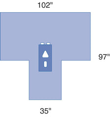 Medline Sterile Laparoscopy Surgical Drapes - SMS 5-Layer Barrier with Dual Fenestration (Case of 8)