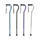 Aluminum Offset Cane with Gel Grip - Adjustable Height Walking Cane for Seniors & Adults