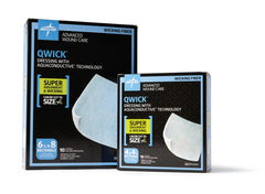 Qwick Non-Adhesive Superabsorbent Wound Dressing with Aquaconductive Technology - Fast-Wicking Exudate Management