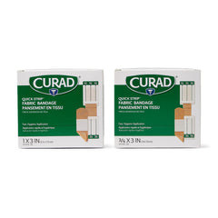Curad Quick Strip Fabric Adhesive Bandages - Sterile Wound Care Strips for Cuts, Scrapes & Abrasions