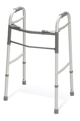 Medline Youth 2-Button Folding Walker without Wheels - Adjustable Height 25-32 Inches, 300 lbs Capacity