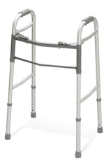 Medline Youth 2-Button Folding Walker without Wheels - Adjustable Height 25-32 Inches, 300 lbs Capacity