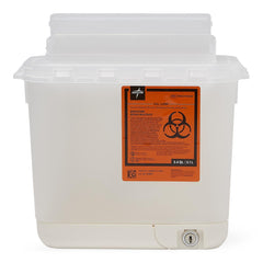 Medline Patient Room Sharps Container with Counter-Balance Lid - 5 Quart to 3 Gallon Medical Waste Disposal