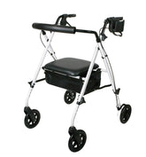 Luxe Rollator Walker with 7-Inch Wheels - Lightweight Mobility Aid with Padded Seat and Storage