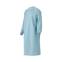 Medline AngelStat Cotton-Blend Cover Gown - Reusable, Knit Cuffs, Misty Green, Large