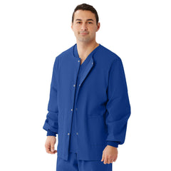 AngelStat Unisex Warmup Scrub Jacket - Snap Front Medical Jacket with Rib Cuffs & 2 Pockets