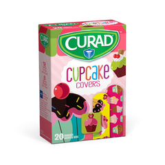 Curad Cupcake Cover Bandages - Pediatric Adhesive Bandages, Assorted Sizes, Case of 480