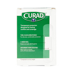 Curad Clear Adhesive Bandages - Sterile, Latex-Free, 3/4" x 3" Plastic Strips with Kid-Friendly Medtoons Design