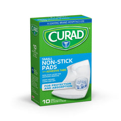 Curad Sterile Nonstick Pads With Adhesive Tabs - Painless Removal Wound Care Dressing