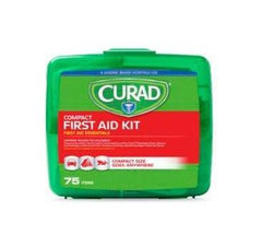 CURAD Compact First Aid Kit, 75 Pieces - Professional Emergency Care Bundle (Case of 6)