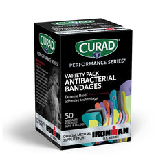 Curad Performance Series Antibacterial Bandages - Heavy Duty Flexible Fabric Wound Care