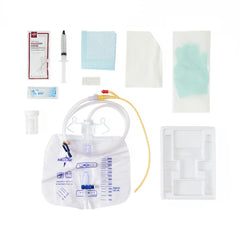 2-Layer Silicone-Elastomer Latex Foley Catheter Trays with Blunt Cannula - Closed System Indwelling Catheter