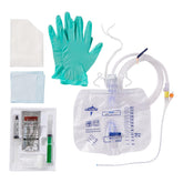 Medline 2-Layer 100% Silicone Foley Catheter Trays - 16 Fr with 2000mL Drainage Bag