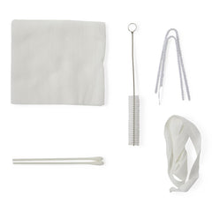 Medline Tracheostomy Care and Cleaning Tray - Sterile Medical Kit with Gloves, Gauze & Brush