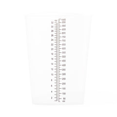 Medline 1000mL Graduated Container - Clear Reusable Medical Measuring Cup with Etched Graduations