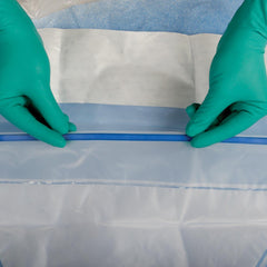 Invisishield Fluid Collection Pouch with Drainage Port, 20" x 20" with 20" x 6" Adhesive Area - Case of 40