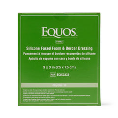 Equos 5-Layer Square Foam Wound Dressing with Silicone Adhesive Border - Advanced Exudate Management