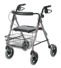 Medline Guardian Deluxe Rollator Walker with 8 Inch Wheels - Lightweight Aluminum Mobility Aid with Padded Seat