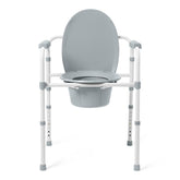 Medline Aluminum Bedside Commode - Adjustable Height 3-in-1 Toilet Safety Frame with 350 lbs Capacity