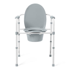 Medline Aluminum Bedside Commode - Adjustable Height 3-in-1 Toilet Safety Frame with 350 lbs Capacity