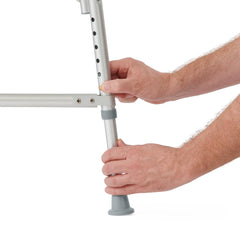 Medline Bariatric Aluminum Shower Chair with Back - 650 lb Capacity, Height Adjustable 16.5-20.5 inch