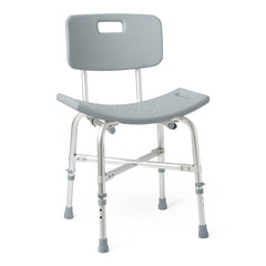 Medline Bariatric Shower Chair with Backrest - 550 lb Capacity, Height Adjustable 15-20 Inches