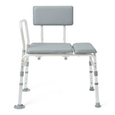Medline Padded Transfer Bench with Suction Cup Feet - 400 lbs Capacity, Tool-Free Assembly