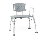Bariatric Knockdown Transfer Bench 550 lbs Capacity - Adjustable Height 16"-20" with Reversible Back