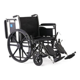 Guardian K2 Basic Wheelchair - Manual Folding Wheelchair with Elevating Leg Rests, 300 lbs Capacity