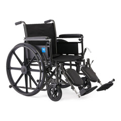 Guardian K2 Basic Wheelchair - Manual Folding Wheelchair with Elevating Leg Rests, 300 lbs Capacity