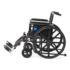 Guardian K2 Basic Wheelchair - Manual Folding Wheelchair with Elevating Leg Rests, 300 lbs Capacity