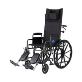 Guardian Reclining Wheelchair - 300 lbs Capacity, Adjustable 90-180° Recline, Elevating Leg Rests