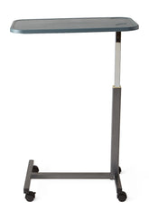 Medline Composite H-Base Overbed Table - Adjustable Height Medical Bedside Table with Moisture-Resistant Top