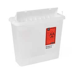 Medline Patient Room Sharps Container with Counter-Balance Lid - 5 Quart to 3 Gallon Medical Waste Disposal