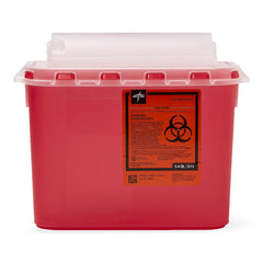 Medline Patient Room Sharps Container with Counter-Balance Lid - 5 Quart to 3 Gallon Medical Waste Disposal