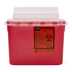 Medline Patient Room Sharps Container with Counter-Balance Lid - 5 Quart to 3 Gallon Medical Waste Disposal