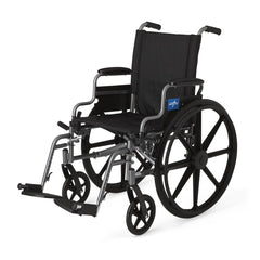 Medline K4 Basic Lightweight Wheelchair - 18 Inch Seat, 300 lbs Capacity, Foldable Manual Wheelchair with Swing-Away Footrests
