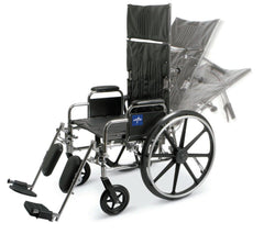 Excel Reclining Wheelchair with Elevating Leg Rests - High Back Manual Wheelchair