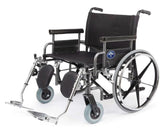 Medline Shuttle Extra-Wide Bariatric Wheelchair - 850 lbs Capacity, Removable Arms, Elevating Leg Rests