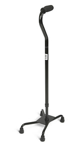 Aluminum Quad Cane with Large Base - 300 lbs Capacity, Adjustable Height, Self-Standing Mobility Aid