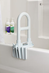 Deluxe Bathtub Grab Bar with Microban Antimicrobial Protection - Adjustable Safety Support Rail