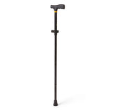 Medline Aluminum Folding T-Handle Cane - Adjustable Height 32-36 Inches, Lightweight Travel Walking Aid