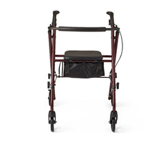 Basic Steel Rollator Walker with Padded Seat - 6 & 8 Inch Wheels, 350 lbs Capacity, Antimicrobial Protection