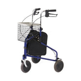 3-Wheel Steel Rollator Walker with Padded Seat and Storage Pouch - Lightweight Mobility Aid