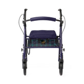 Basic Steel Rollator Walker with Padded Seat - 6 & 8 Inch Wheels, 350 lbs Capacity, Antimicrobial Protection