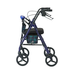 Basic Steel Rollator Walker with Padded Seat - 6 & 8 Inch Wheels, 350 lbs Capacity, Antimicrobial Protection