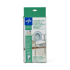 Medline Commode Liner with Absorbent Pad - Latex-Free Disposable Liners for Standard Commode Buckets