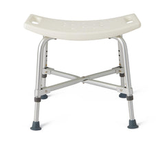 Medline Bariatric Aluminum Shower Chair with Back - 650 lb Capacity, Height Adjustable 16.5-20.5 inch