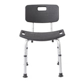Aluminum Shower Chair with Backrest - Microban Antimicrobial Protection, 300 lbs Capacity, Adjustable Height