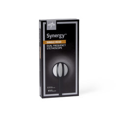 Medline Synergy Dual-Frequency Stethoscope Black - Professional Stainless Steel Single-Head